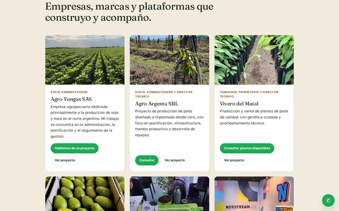 Sitio web de Grupo Baforte, grupo de seis marcas