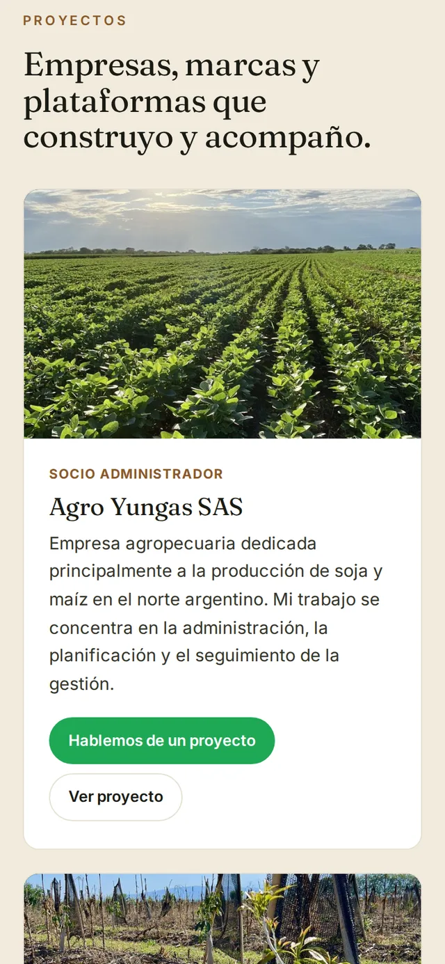 Versión móvil del sitio del Grupo Baforte SAS